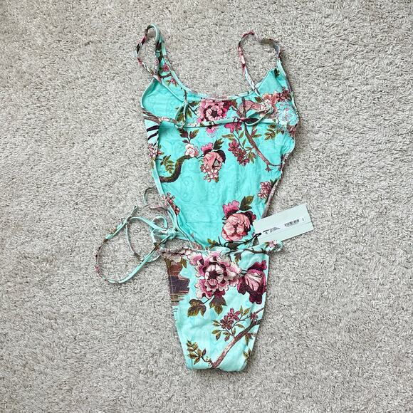 NWT ROBERTO CAVALLI X SKIMS TIE WAIST ONE PIECE IN FAGIANELLA PRINT SIZE SMALL - Picture 7 of 10